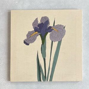 Vintage Fabric Iris Flower Art Print By Wayne Davies for Ambienti Wall Hanging